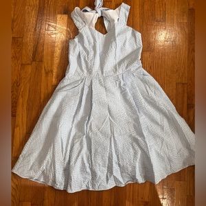 Girls Baby Blue Seersucker Dress Size 16
